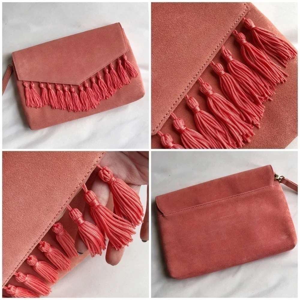 White House Black Market Tassel Clutch Bag - Picture 4 of 7